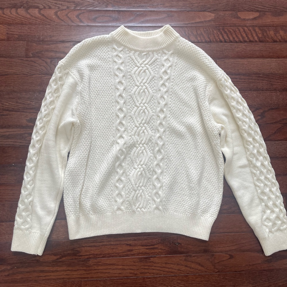 Urban Outfitters Cream Cable Knit Sweater